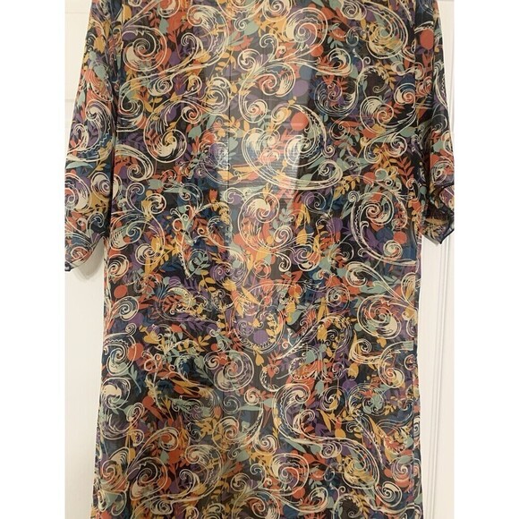 Lularoe Longline Sheer Kimono Duster Cardigan Multi Color Size M (X4) - Picture 6 of 7
